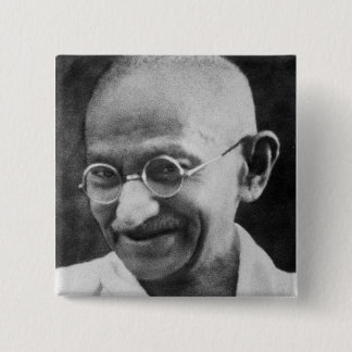 Mahatma Ghandi Portrait Photograph Button