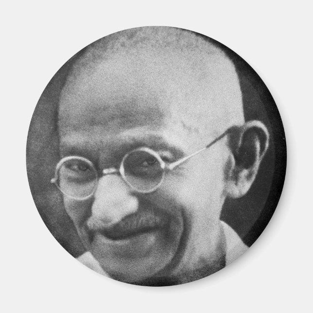 Mahatma Ghandi Portrait Photograph Magnet (Front)