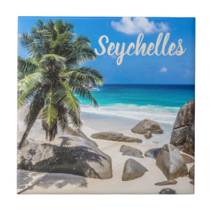 Mahe Seychelles Carana Beach gift Ceramic Tile