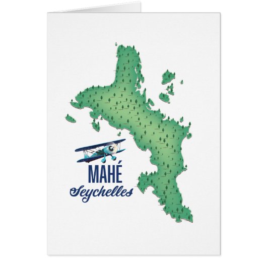 Mahé, Seychelles Vintage map Cards (Front)