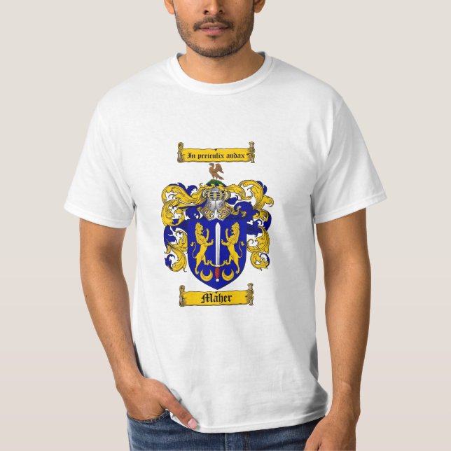 Maher Family Crest - Maher Coat of Arms T-Shirt (Front)