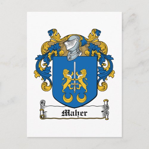 Maher Family Crest Postcard