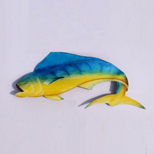 Mahi Fish Hand Carved From Palm Tree Frond (Front)