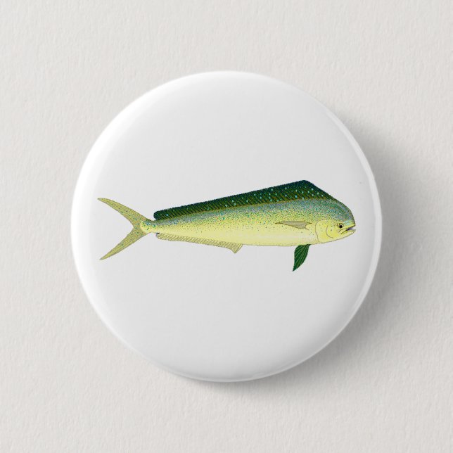 Mahi Mahi - Dolphin Fish Art Button (Front)