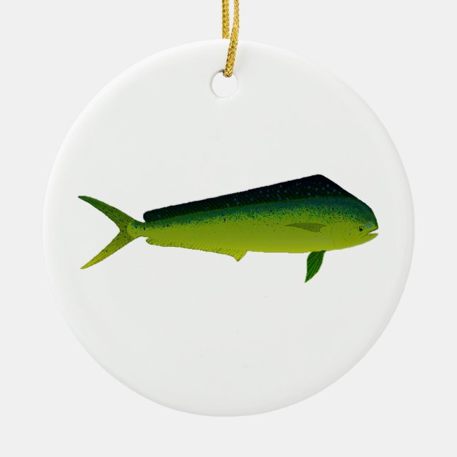 Mahi Mahi Fish - Dolphin - Dorado Ceramic Ornament (Front)