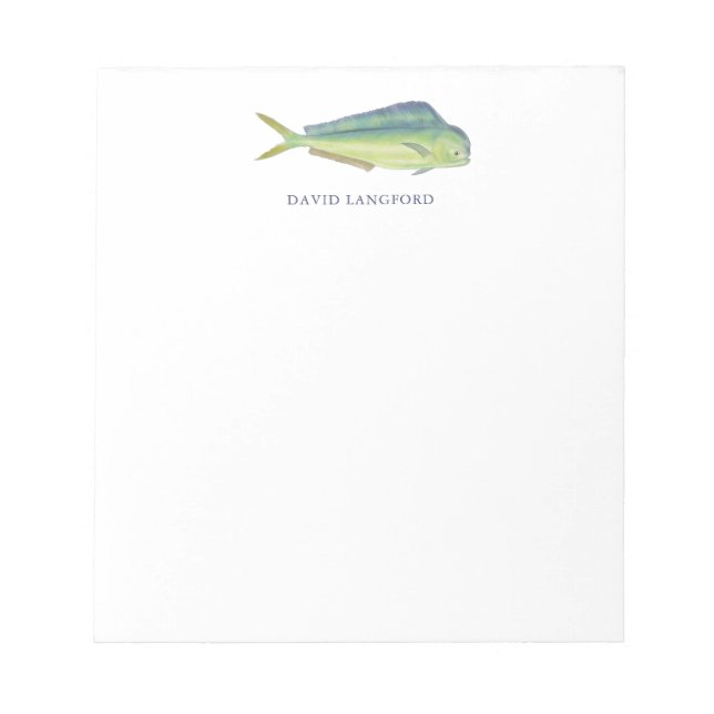 Mahi Mahi Fish Themed Stationery Notepad (Front)