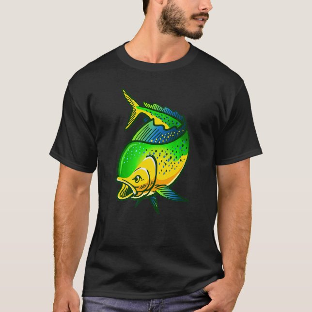 Mahi Mahi Fishing Dorado Fisherman Angling Fan T-Shirt (Front)