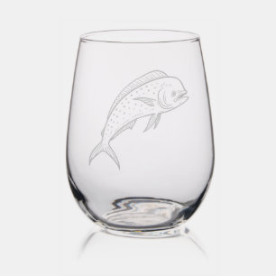 Mahi Mahi Wine Glasses Drinkware