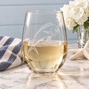 Mahi Mahi Wine Glasses Drinkware