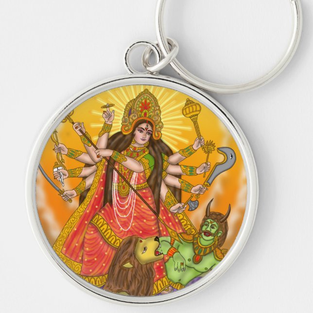 Mahishasur Mardini Durga Keychain (Front)