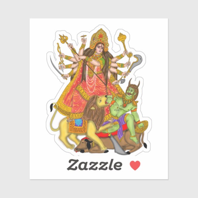 Mahishasur Mardini Durga Stickers (Sheet)