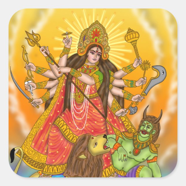 Mahishasur Mardini Durga Stickers (Front)
