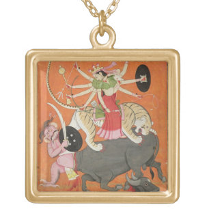 'Mahishasuramardini', from the 'Devimahatmya of Ma Gold Plated Necklace