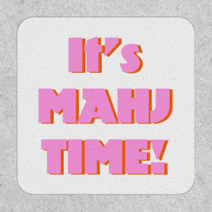 Mahj Mahjong Mah Jongg Pink Quote Cute Fun Patch