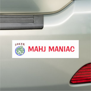 MAHJ MANIAC MAGNETIC BUMPER STICKER CAR MAGNET