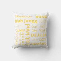 Mahj pillow in yellow