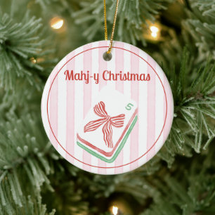 Mahj-y Christmas Mahjong Ceramic Ornament