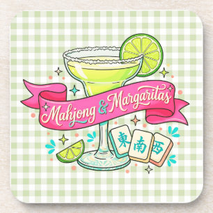 Mahjong and Margaritas Game Night Cocktail Beverage Coaster