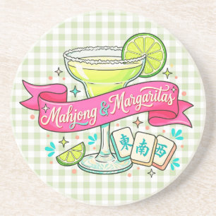 Mahjong and Margaritas Game Night Cocktail Coaster