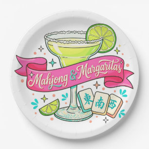 Mahjong and Margaritas Game Night Cocktail Paper Plates