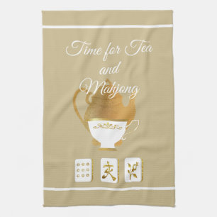 Mahjong and Teacup Kitchen Towels