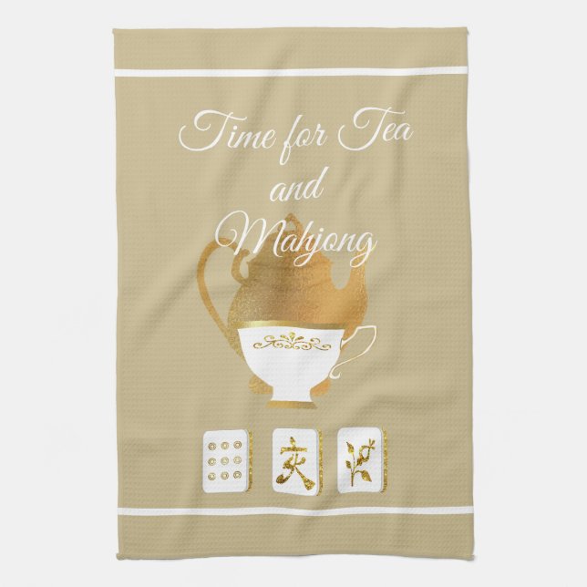 Mahjong and Teacup Kitchen Towels (Vertical)