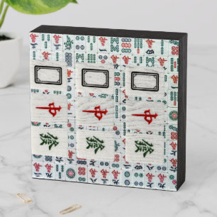mahjong art wooden box sign