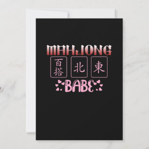 Mahjong Babe Game Player Mahjong Games Graphic Invitation