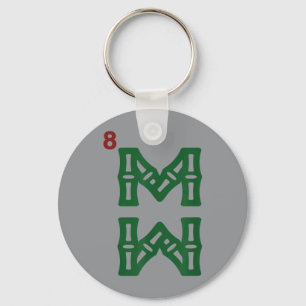 Mahjong Bamboo Sozu Eight Bams Tile Chinese Mah Keychain