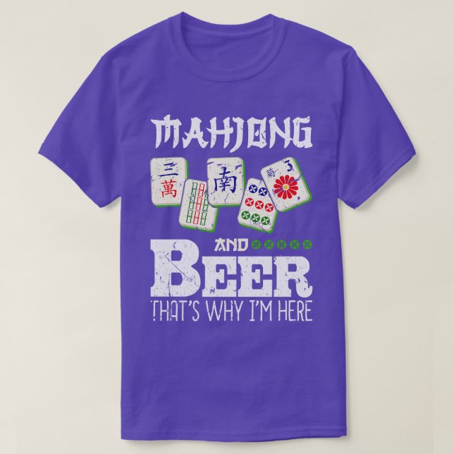 Mahjong Beer Funny Mah Jongg T-Shirt (Design Front)