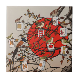 Mahjong Birds Game Ceramic Tile