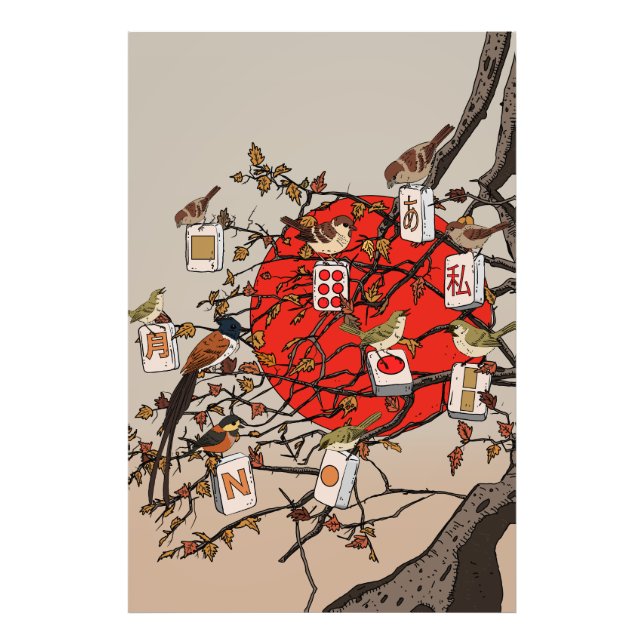 Mahjong Birds Game Photo Print (Front)