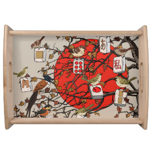 Mahjong Birds Game Serving Tray