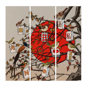 Mahjong Birds Game Triptych