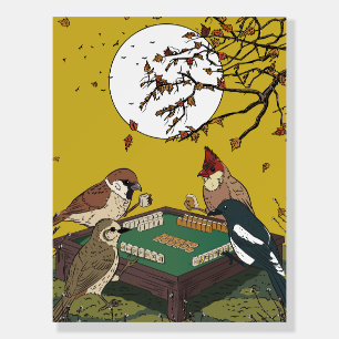 Mahjong birds playing Game Foam Board