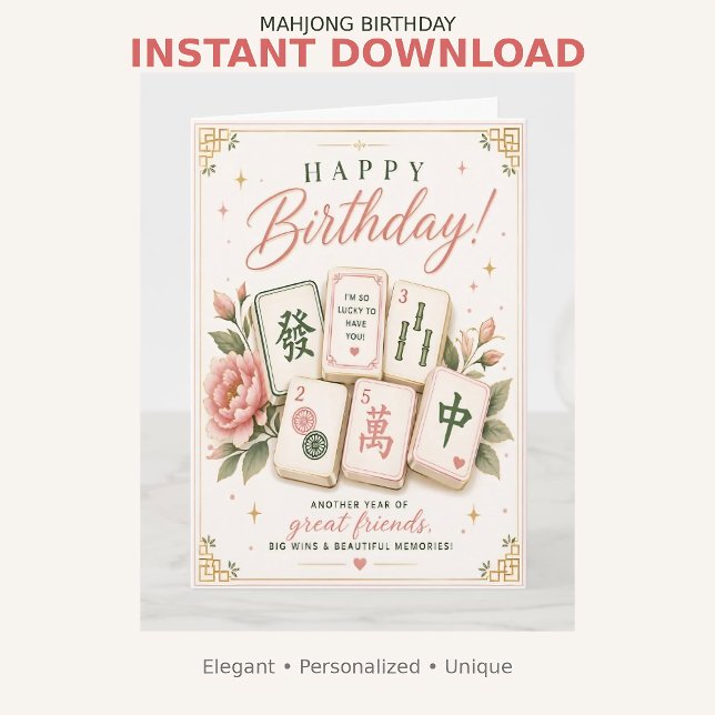 Mahjong Birthday Card Mah Jong Tiles (Creator Uploaded)