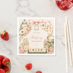 Mahjong bridal shower napkins