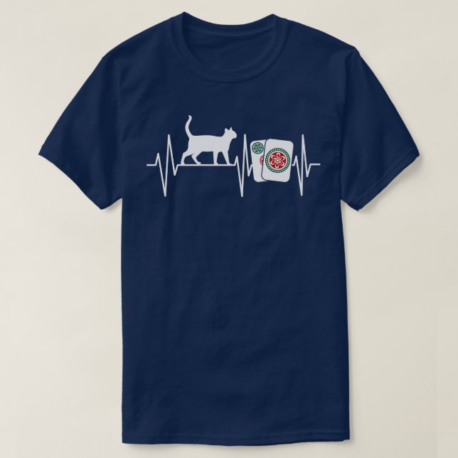 Mahjong Cat Lover Funny Chinese Game For Mahjong P T-Shirt (Design Front)