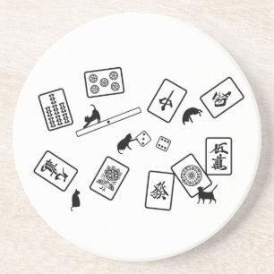 Mahjong Cat mahjong cat Drink Coaster