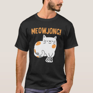 Mahjong Cat Player Board Game Mah-Jongg China Soli T-Shirt