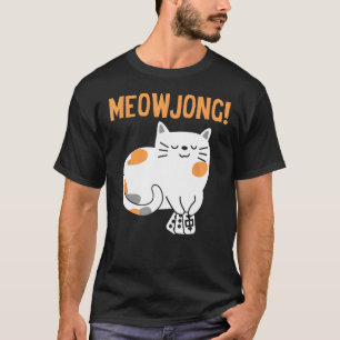Mahjong Cat Player Board Game Mah-Jongg China Soli T-Shirt