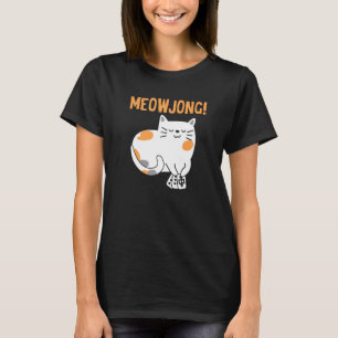 Mahjong Cat Player Board Game Mah Jongg China Soli T-Shirt