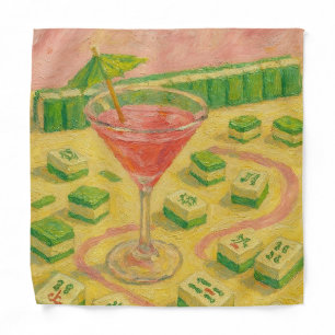 Mahjong Chic Painting Cocktail Bandana