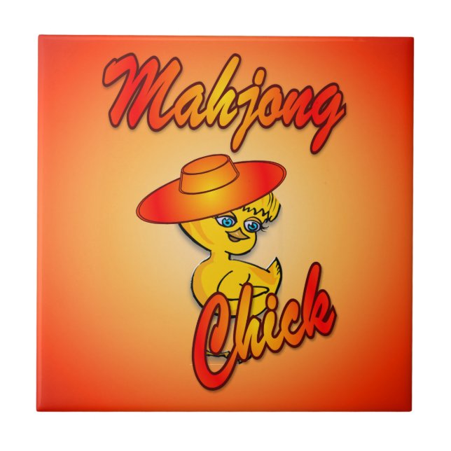 Mahjong Chick #5 Ceramic Tile (Front)