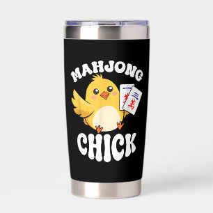 Mahjong Chick Chinese Board Game Player Insulated Tumbler