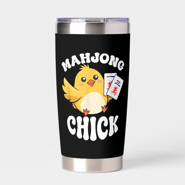 Mahjong Chick Chinese Board Game Player Insulated Tumbler (Front)