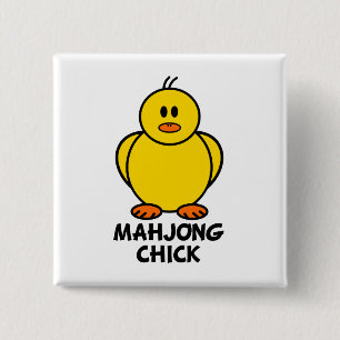 Mahjong Chick Pinback Button