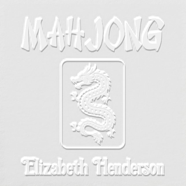 Mahjong Chinese Style Text, Dragon Tile, Add Name Embosser (Design)