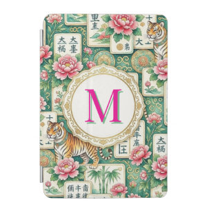 Mahjong Chinoiserie Floral Personalized Monogram iPad Mini Cover