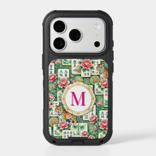 Mahjong Chinoiserie Floral Personalized Monogram iPhone 17 Pro Case